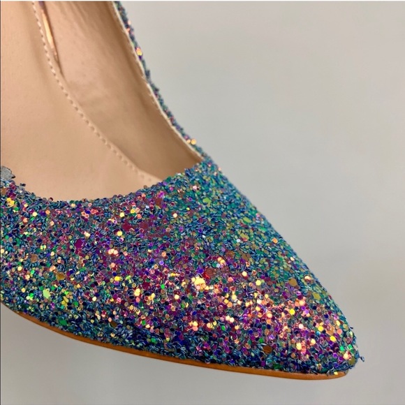 Beautiful Glittery Glaze Multicolored Pumps - Picture 3 of 8